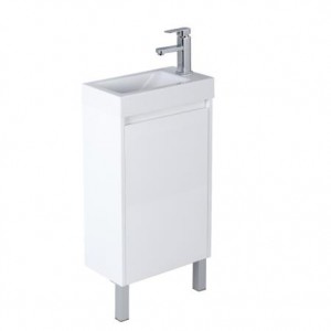 Golss White Polyurethane PVC Vanity 420*250*880 Cabinet With Poly Marble Top